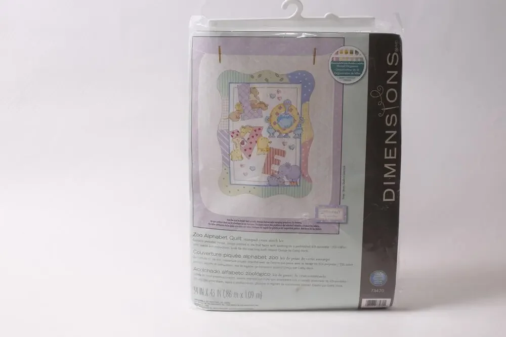 Zoo Alphabet Quilt Stamped Cross Stitch Kit by Dimensions ~ 260622-WH 1247